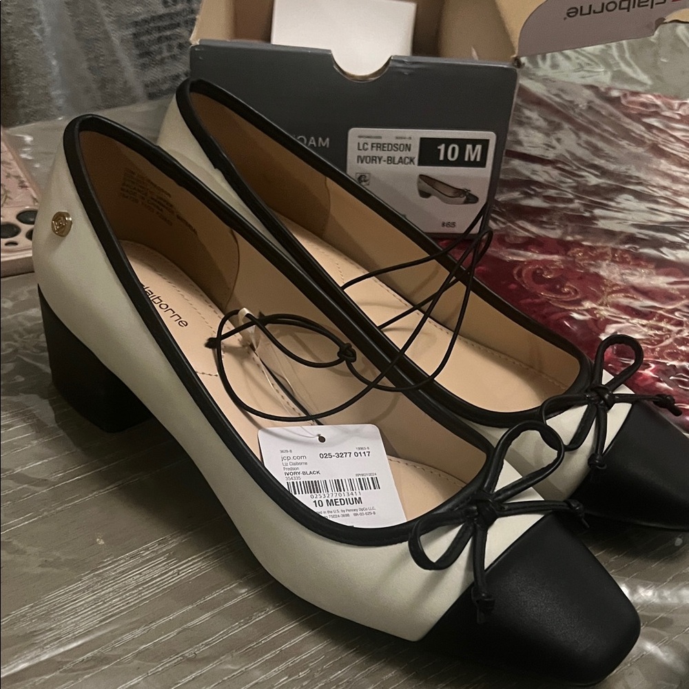 Ivory and Black Women's Shoes